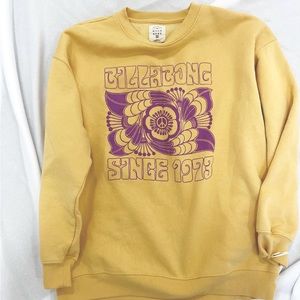 Billabong yellow graphic crew
